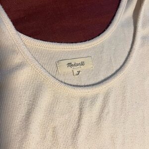 Madewell Cream Ribbed Crop Top